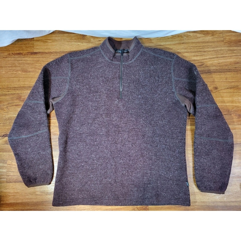 Kuhl Thor‎ Sweater Mens XL Brown Europa 1/4 Zip Thermal Kore Outdoor Hiking Gorp
